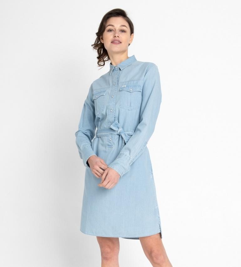 Dámské jeansové šaty LEE Faded Blue L50ZBISQ