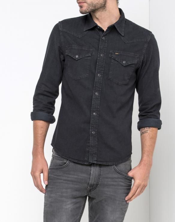 Pánská jeansová košile LEE Western Pitch Black L643KBGL