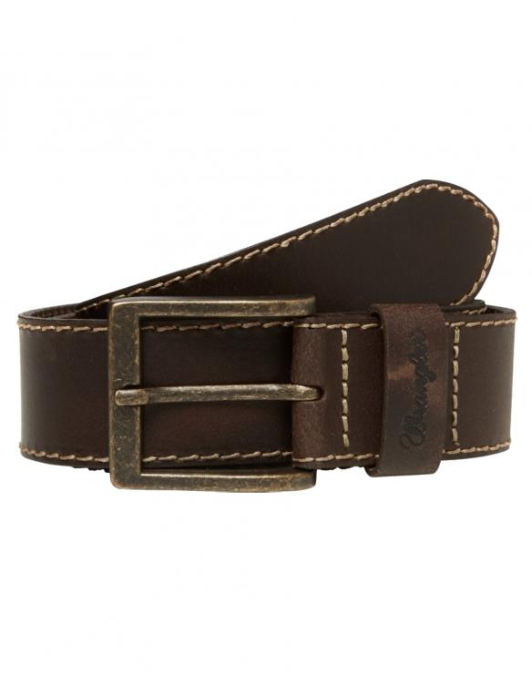 Pánský opasek WRANGLER Basic Stitched Belt Brown W0081US85