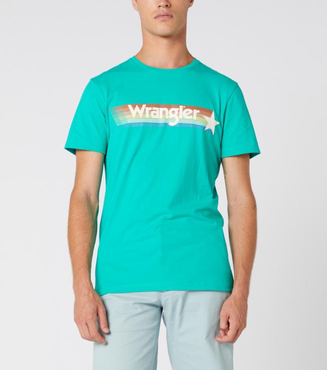 Pánské tričko WRANGLER Peacock Green W7F1FK082