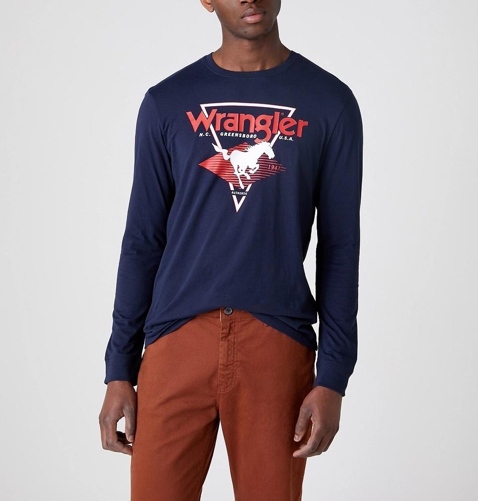 Pánské tričko WRANGLER Navy W7G0D3114